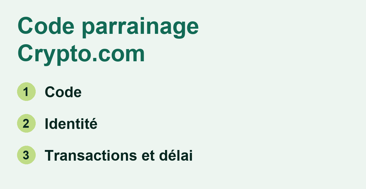 Code parrainage Crypto.com : code, identité et transactions éligibles